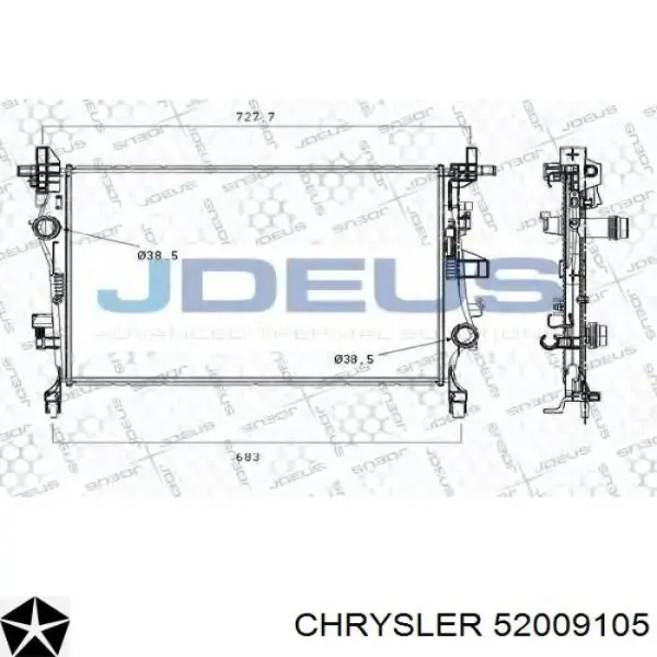 Radiador de esfriamento de motor 52009105 Chrysler