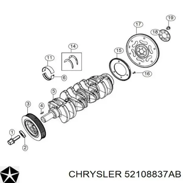Volante de motor K52108837AB Fiat/Alfa/Lancia