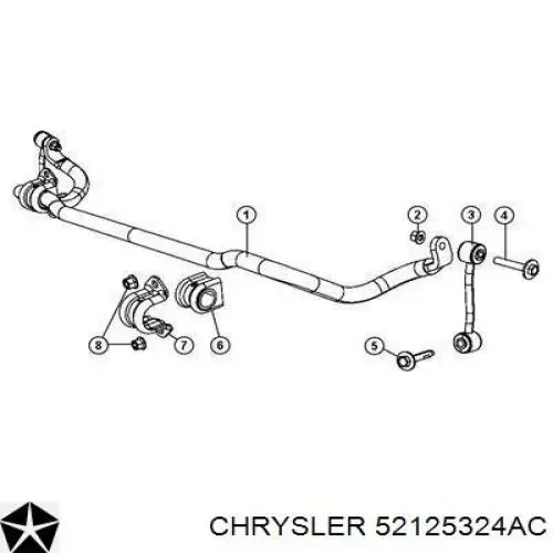 Bucha de estabilizador dianteiro 52125324AC Chrysler