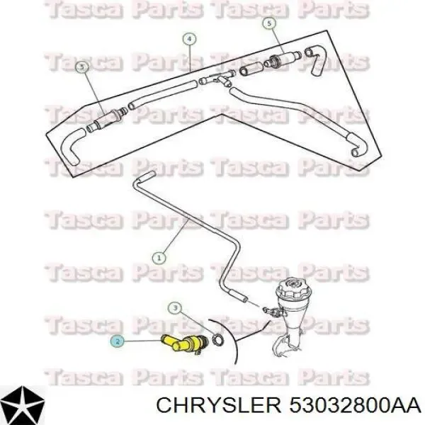 Válvula PCV de ventilação dos gases de cárter 53032800AA Mitsubishi