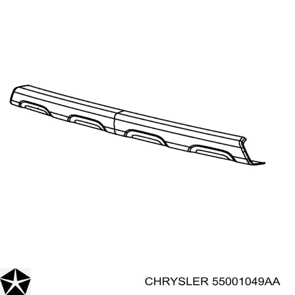 Placa sobreposta central do pára-choque traseiro 55001049AA Chrysler