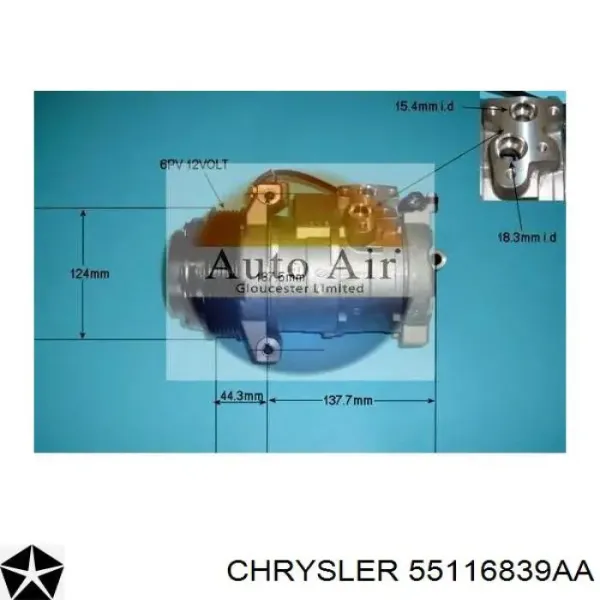 Compressor de aparelho de ar condicionado 55116839AA Chrysler