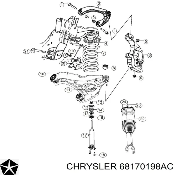 Amortecedor dianteiro K68170198AC Fiat/Alfa/Lancia