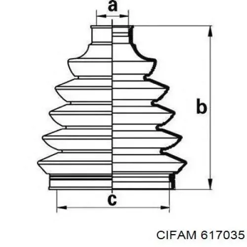 Junta homocinética interna dianteira direita 617035 Cifam