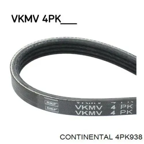 Correia dos conjuntos de transmissão 4PK938 Continental/Siemens