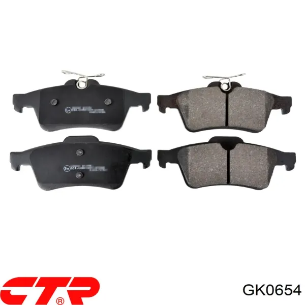 Sapatas do freio traseiras de disco GK0654 CTR