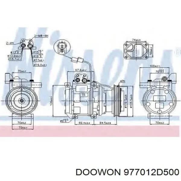 Compressor de aparelho de ar condicionado 977012D500 Doowon