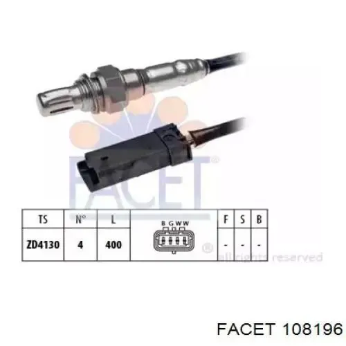 Sonda lambda, sensor de oxigênio Facet 108196 preço, a partir de