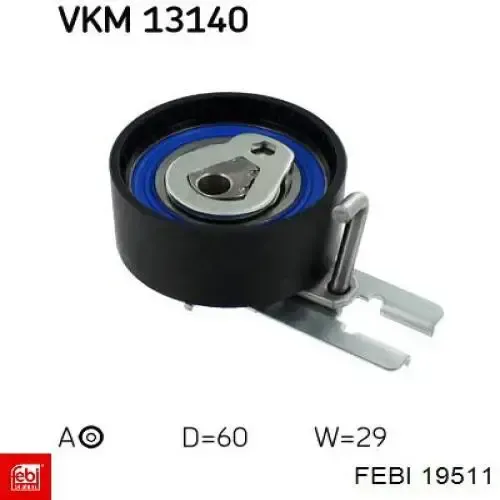 Compre 19511 Febi Rolo de reguladora de tensão da correia do mecanismo de distribuição de gás