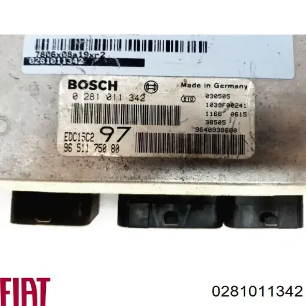 Módulo de direção (Centralina eletrônica) de motor 0281011342 Fiat/Alfa/Lancia