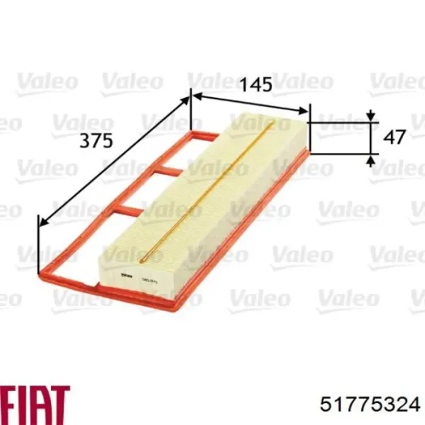 Filtro de ar Fiat/Alfa/Lancia 51775324