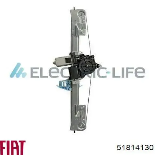 Mecanismo de acionamento de vidro da porta traseira direita 51814130 Fiat/Alfa/Lancia