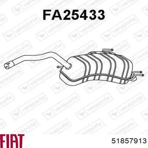 Silenciador, parte traseira 51857913 Fiat/Alfa/Lancia