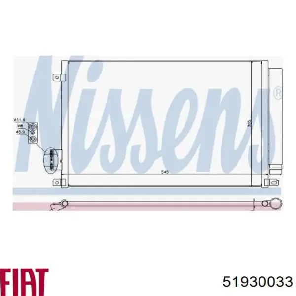 Radiador de aparelho de ar condicionado Fiat/Alfa/Lancia 51930033