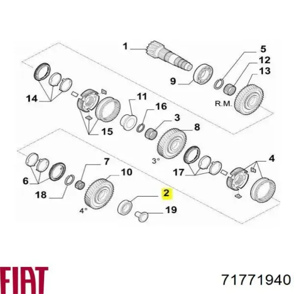 Rolamento da árvore secundária da Caixa de Mudança 71771940 Fiat/Alfa/Lancia
