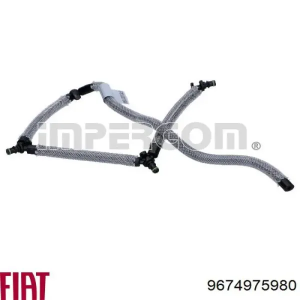 Tubo de combustível, inverso desde os injetores 9674975980 Fiat/Alfa/Lancia