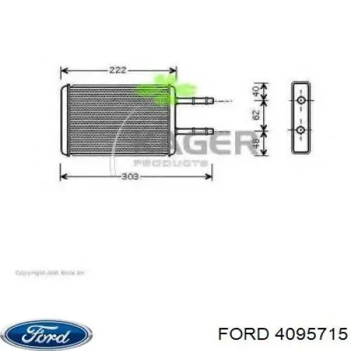 Radiador de forno (de aquecedor) 4095715 Ford