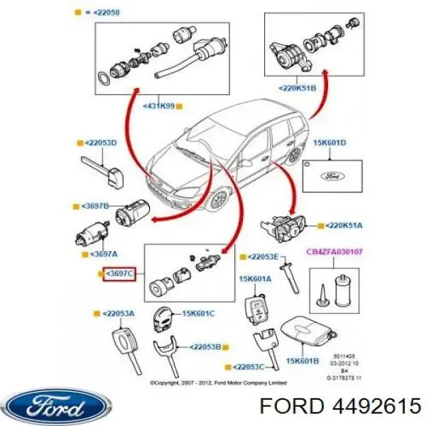 Trinco de fecho de ignição Ford Focus II hatchback (DA, HCP, DP) (2004 - 2011) preço, a partir de