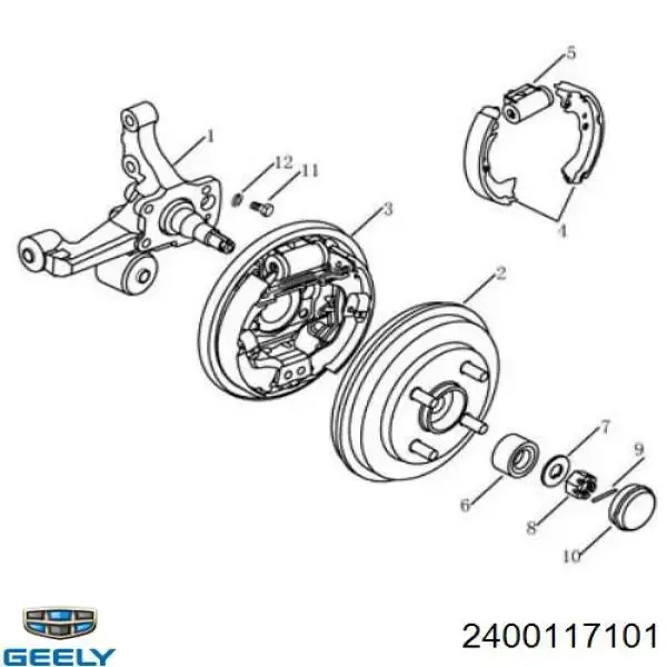 Rolamento interno de cubo traseiro Geely CK I