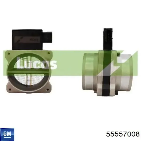 Sensor de fluxo (consumo) de ar, medidor de consumo M.A.F. - (Mass Airflow) 55557008 General Motors