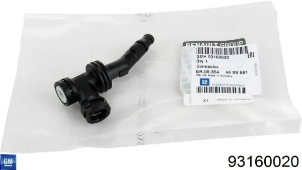 União em T de tubo de embraiagem 93160020 General Motors