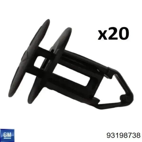 Cápsula (prendedor) de fixação de grelha do radiador de esfriamento 93198738 General Motors