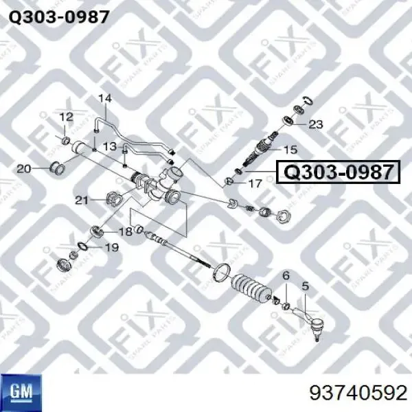Vedação da cremalheira da direção/do mecanismo (ver dimensões padrão) 93740592 General Motors