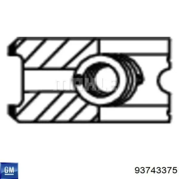 Anéis do pistão para 1 cilindro, STD. 011RS101010N0 Mahle Original