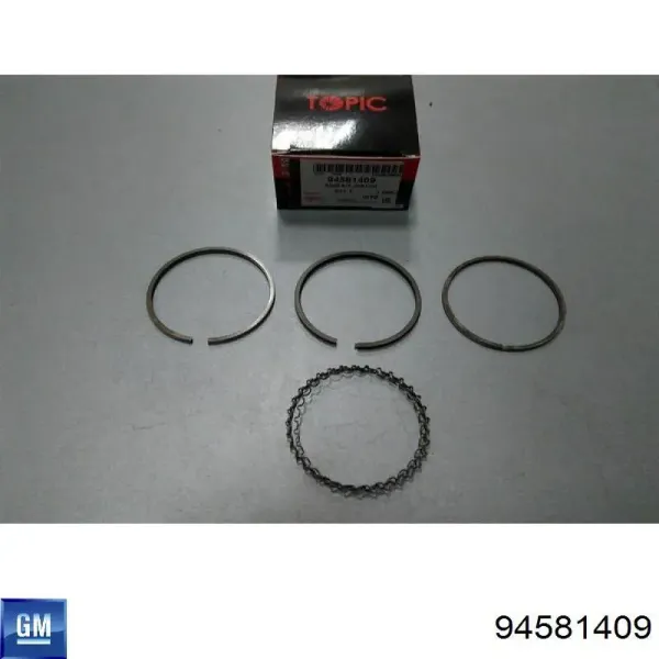Anéis do pistão para 1 cilindro, STD. 94581409 General Motors
