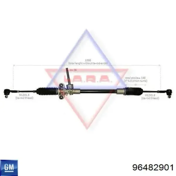 Cremalheira da direção 96482901 General Motors