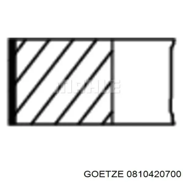 Anéis do pistão para 1 cilindro, 2ª reparação ( + 0,50) 0810420700 Goetze