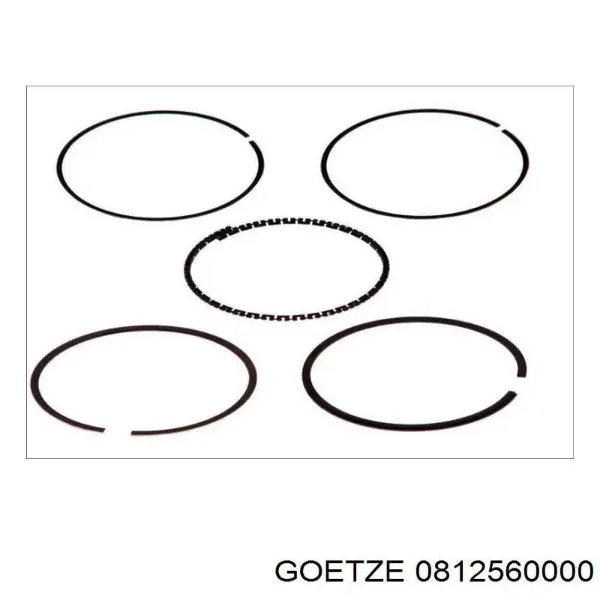 Anéis do pistão para 1 cilindro, STD. 0812560000 Goetze