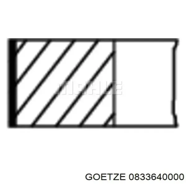Anéis do pistão para 1 cilindro, STD. 0833640000 Goetze