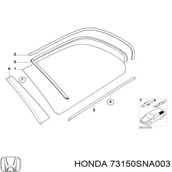 Moldura de pára-brisas para Honda Civic VIII FD, FA