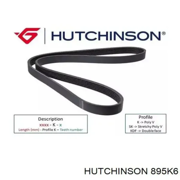 Correia dos conjuntos de transmissão 895K6 Hutchinson