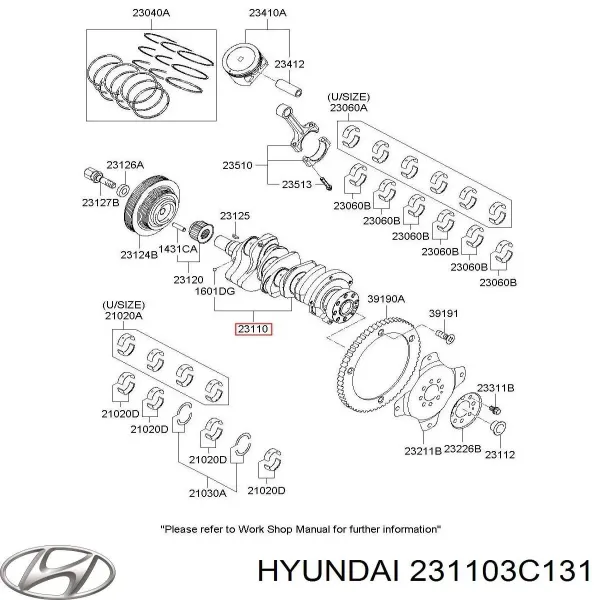 Cambota de motor 231103C131 Hyundai/Kia