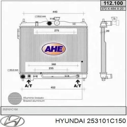 Radiador de esfriamento de motor 253101C150 Hyundai/Kia