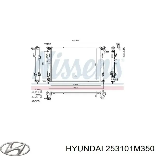 Radiador de esfriamento de motor 253101M350 Hyundai/Kia
