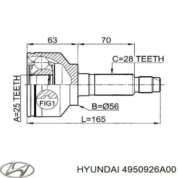 Bota de proteção externa de junta homocinética do semieixo dianteiro 4950926A00 Hyundai/Kia