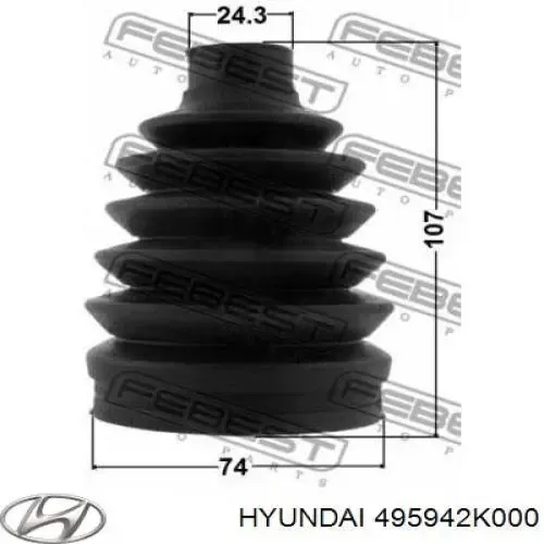 Bota de proteção externa de junta homocinética do semieixo dianteiro 495942K000 Hyundai/Kia