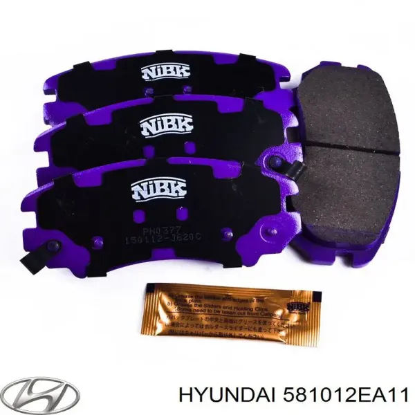 Sapatas do freio dianteiras de disco 581012EA11 Hyundai/Kia