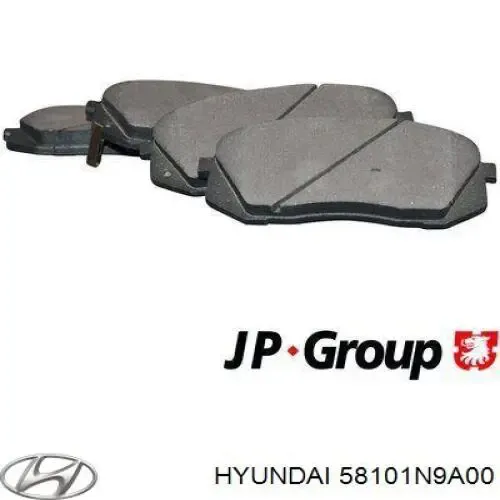 Sapatas do freio dianteiras de disco 58101N9A00 Hyundai/Kia
