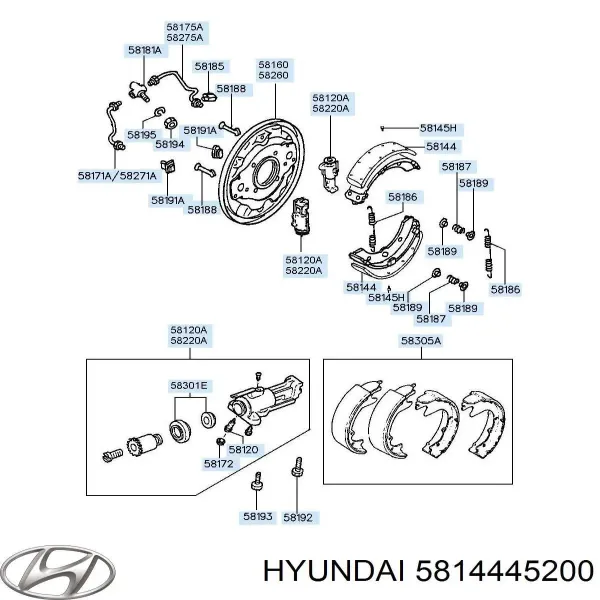 Placa sobreposta do freio traseira (TRUCK) 581445KA20 Hyundai/Kia