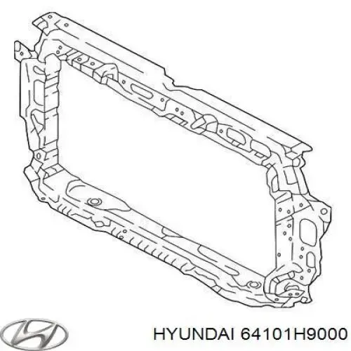 Suporte do radiador montado (painel de montagem de fixação das luzes) 64101H9000 Hyundai/Kia