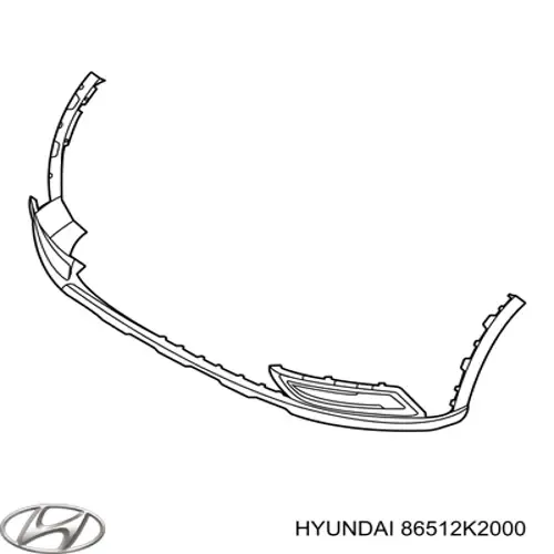 Placa sobreposta do pára-choque dianteiro 86512K2000 Hyundai/Kia