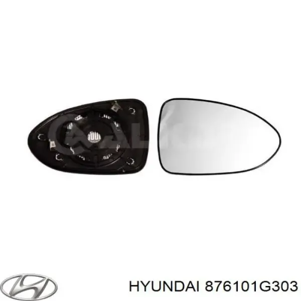 Espelho de retrovisão esquerdo 876101G303 Hyundai/Kia