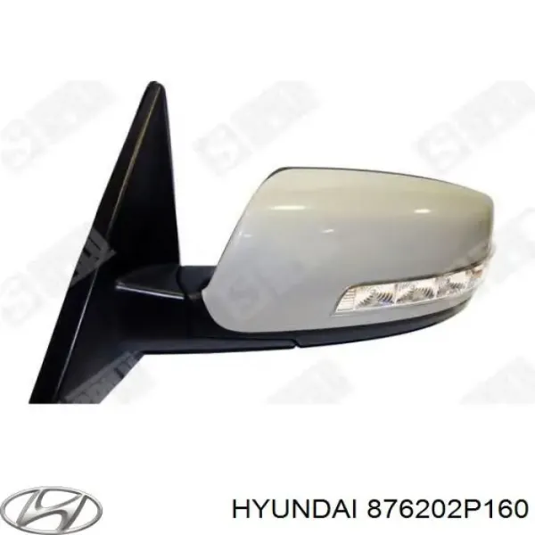 Espelho de retrovisão direito 876202P160 Hyundai/Kia