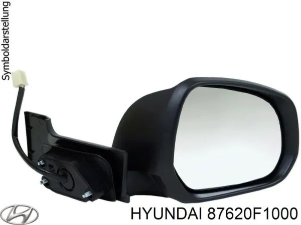 Espelho de retrovisão direito 87620F1000 Hyundai/Kia
