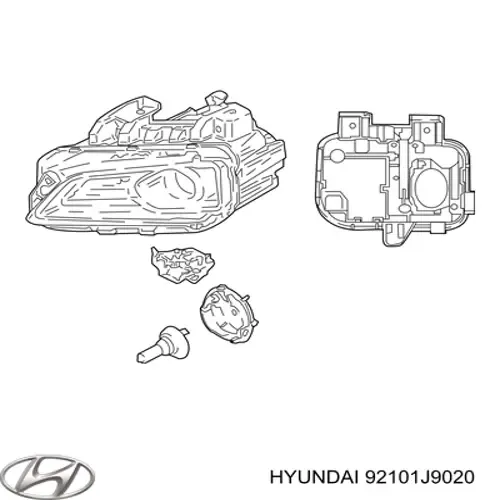Luz esquerda 92101J9020 Hyundai/Kia