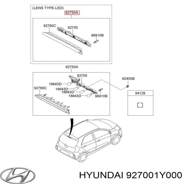 Compre Sinal de parada traseiro adicional KIA Picanto II TA